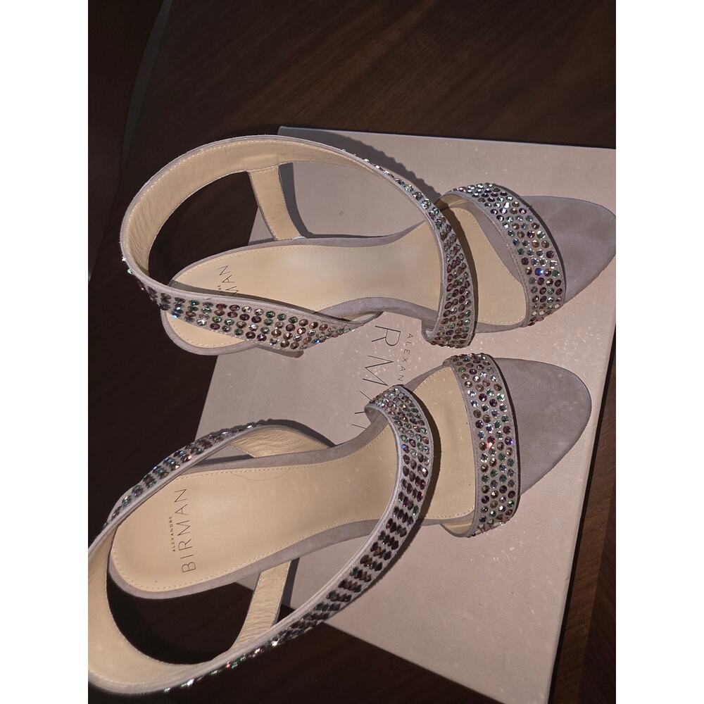 Mark Birman Crystal Embellished Heels Beige